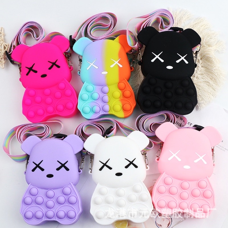 Túi popit có dây đeo hình gấu dễ thương cho bé