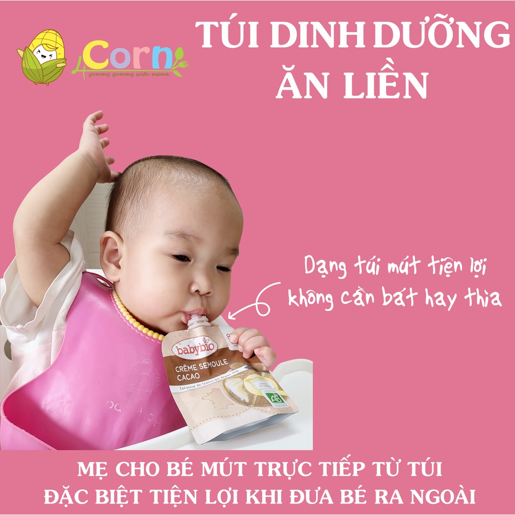 Túi dinh dưỡng ăn liền (váng sữa, sữa chua hữu cơ) BabyBio - Cho bé 6m+