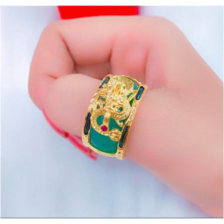 Nhẫn nam đẹp khắc hình rồng nổi bật không phai không bay màu