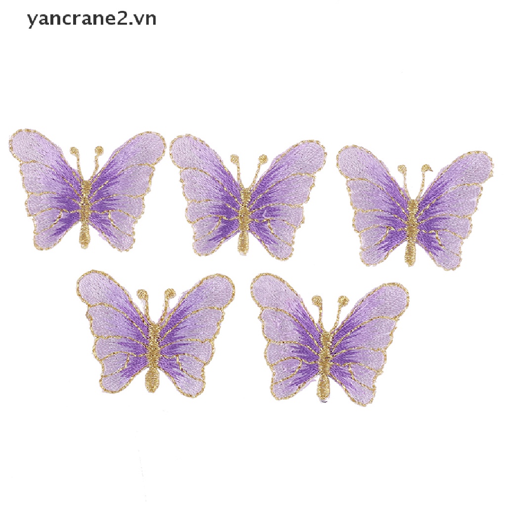 Bộ 5 Sticker Ủi Thêu Hình Bươm Bướm