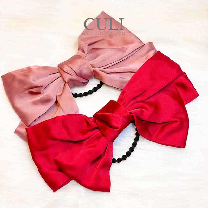 Dây cột tóc đính nơ bản to -  hot trend phong cách Hàn Quốc, bánh bèo cho nữ