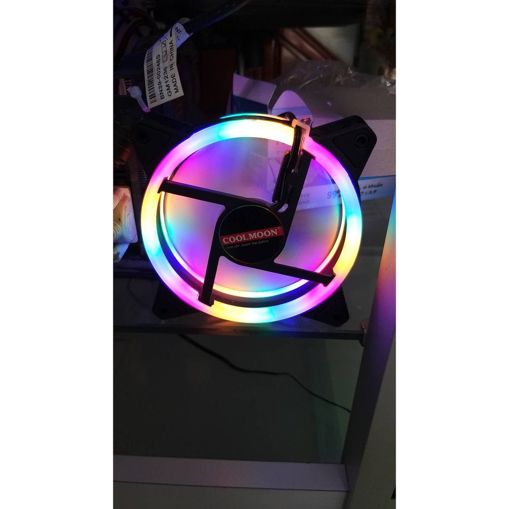 Quạt tản nhiệt Case LED RGB Coolmoon s2 không cần Hub