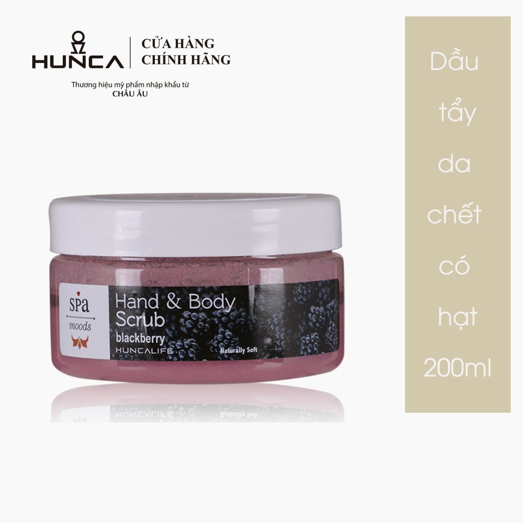 Hunca - Dầu massage tẩy tế bào chết dạng hạt hương dâu 200ml