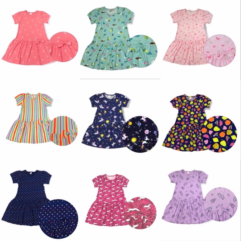 Đầm thun ngắn tay bé gái size 9-14 (25-48kg)