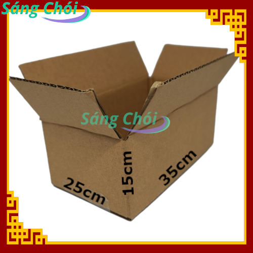 [35 x 25 x 15 cm] 10 Hộp Giấy Carton Đóng Gói Hàng Cao Cấp Dày Sóng B 3 Lớp Thùng Giấy Gói Hàng - 35x25x15 35x25x15cm