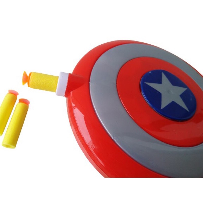 Khiên Captain kèm bắn xốp và nút dính/ Đồ chơi siêu nhân anh hùng cho bé tương tác và vận động