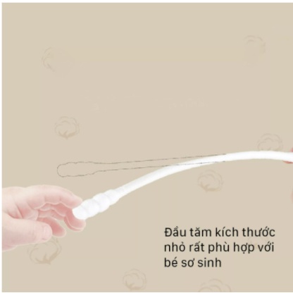 Tăm Bông Ngoáy Tai Misuta Cho Trẻ Sơ Sinh, Bông Siêu Mềm Tự Nhiên An Toàn Cho Bé Hộp 400c