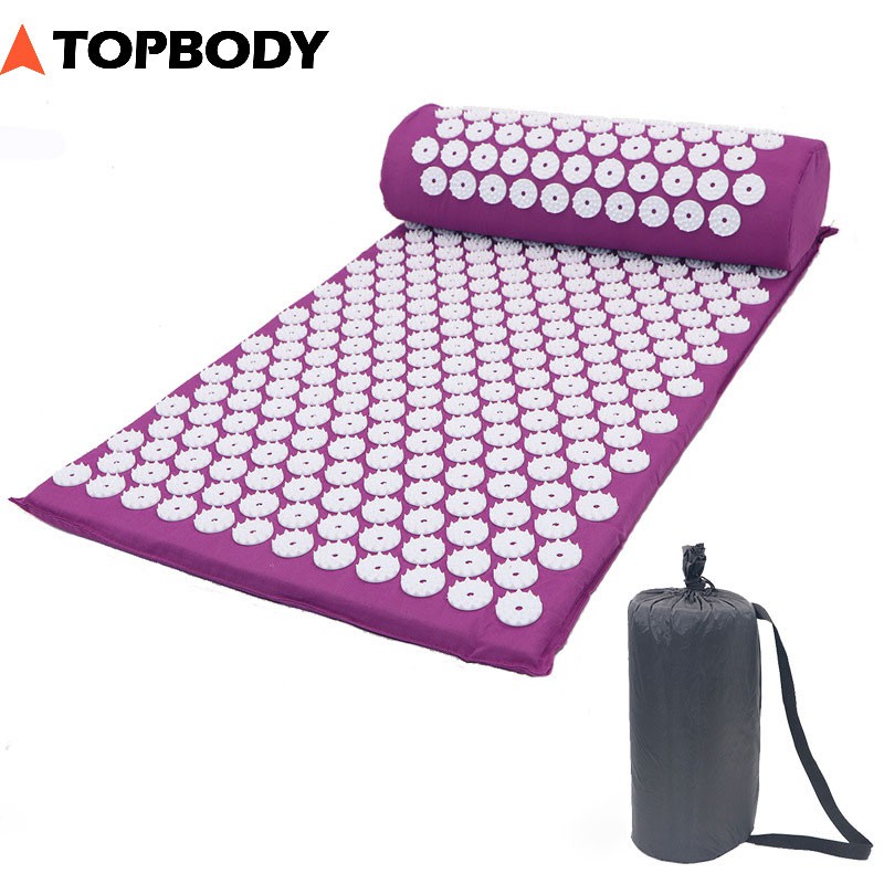 Thảm bấm huyệt Promat, thảm gai kết hợp châm cứu, massage yoga cao cấp TOPBODY - size lớn 68x42 cm - có túi-THAMS01