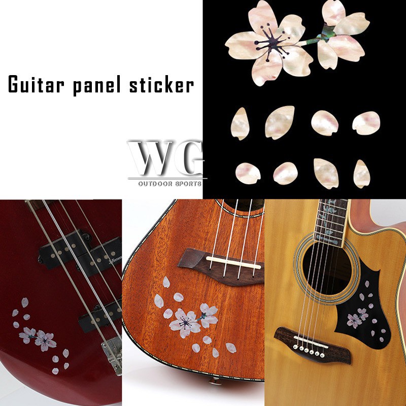 Decal dán hình hoa đào cho đàn guitar và ukulele