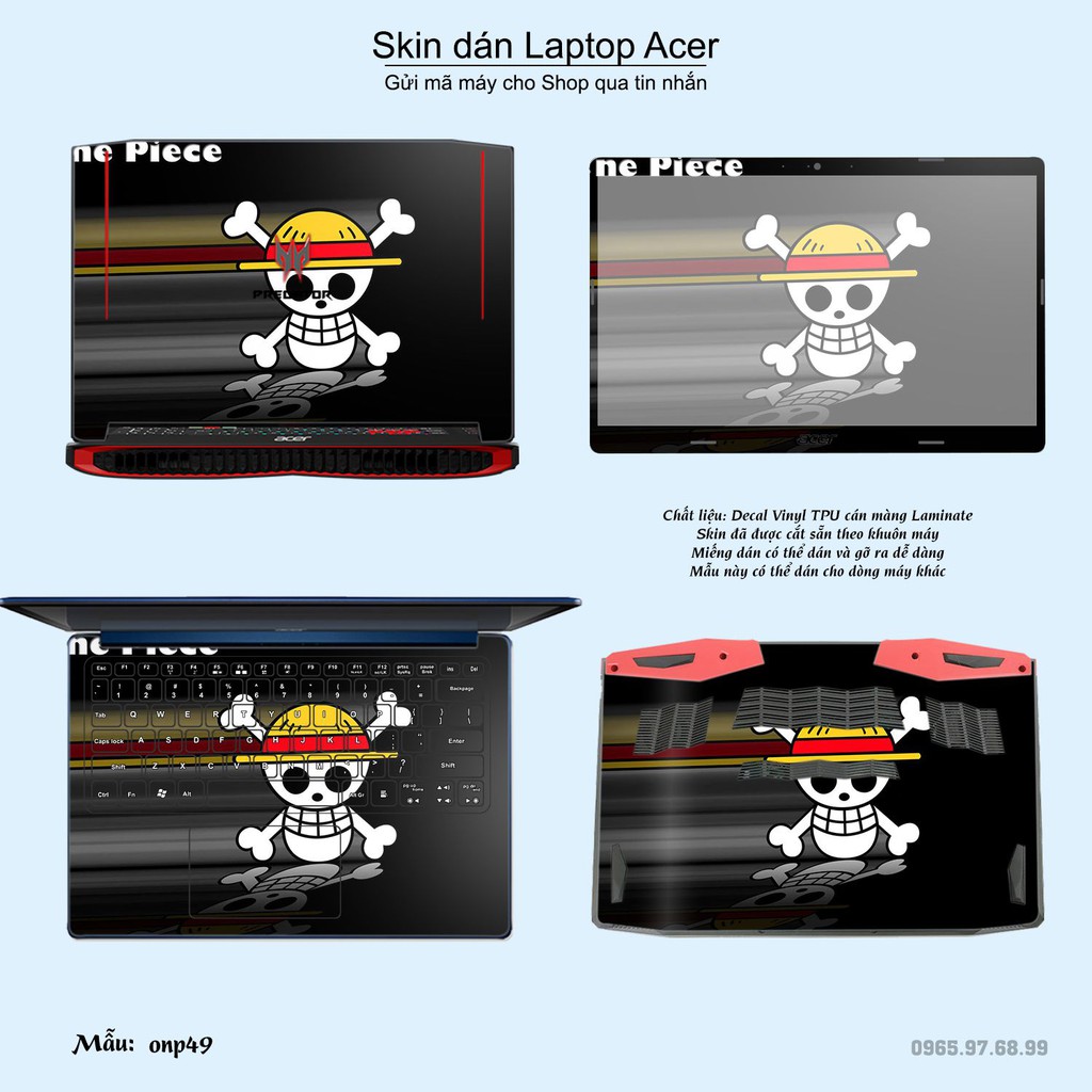 Skin dán Laptop Acer in hình One Piece _nhiều mẫu 25 (inbox mã máy cho Shop)