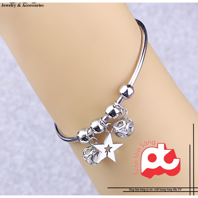 [SHOP150K] Kiềng tay inox ngôi sao