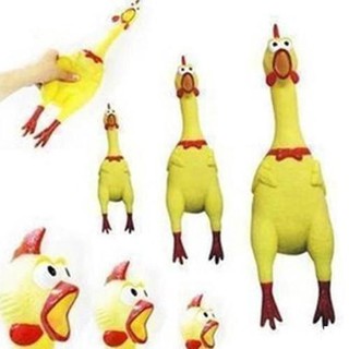 17cm Yellow Screaming Rubber Chicken Toy