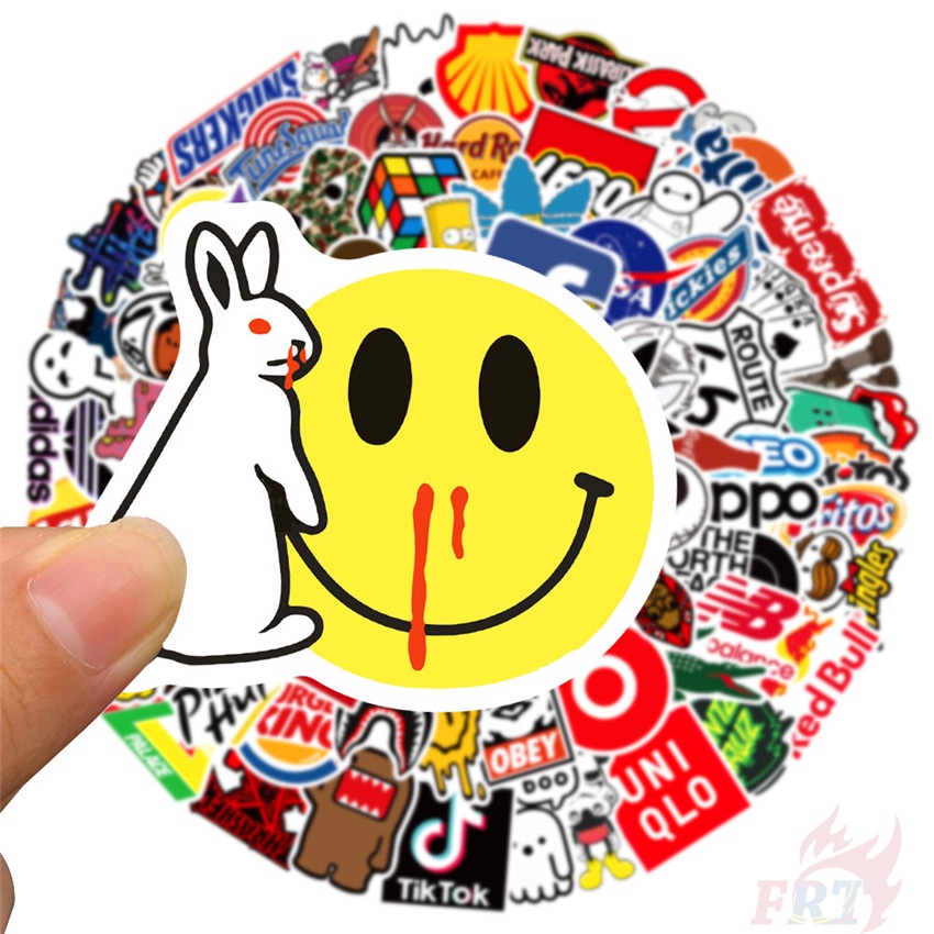 100Pcs/Set ❉ Fashion Brand Logo Mixed Cool HipHop Graffiti Stickers ❉ Waterproof DIY Fashion Decals Doodle Stickers