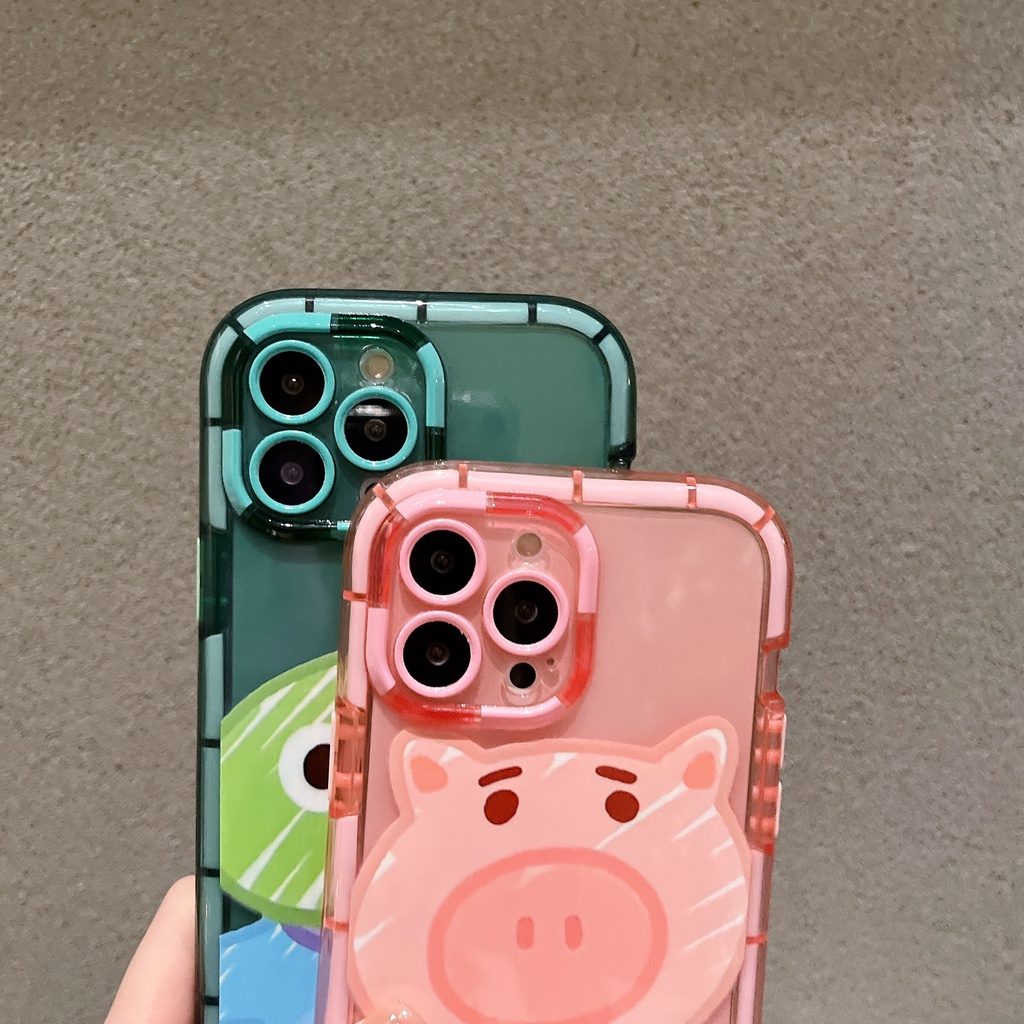 Ốp Điện Thoại Chống Sốc Họa Tiết Heo Và Ngoài Hành Tinh Hoạt Hình Cho iPhone 14 / 13 / 12 / 11 / X