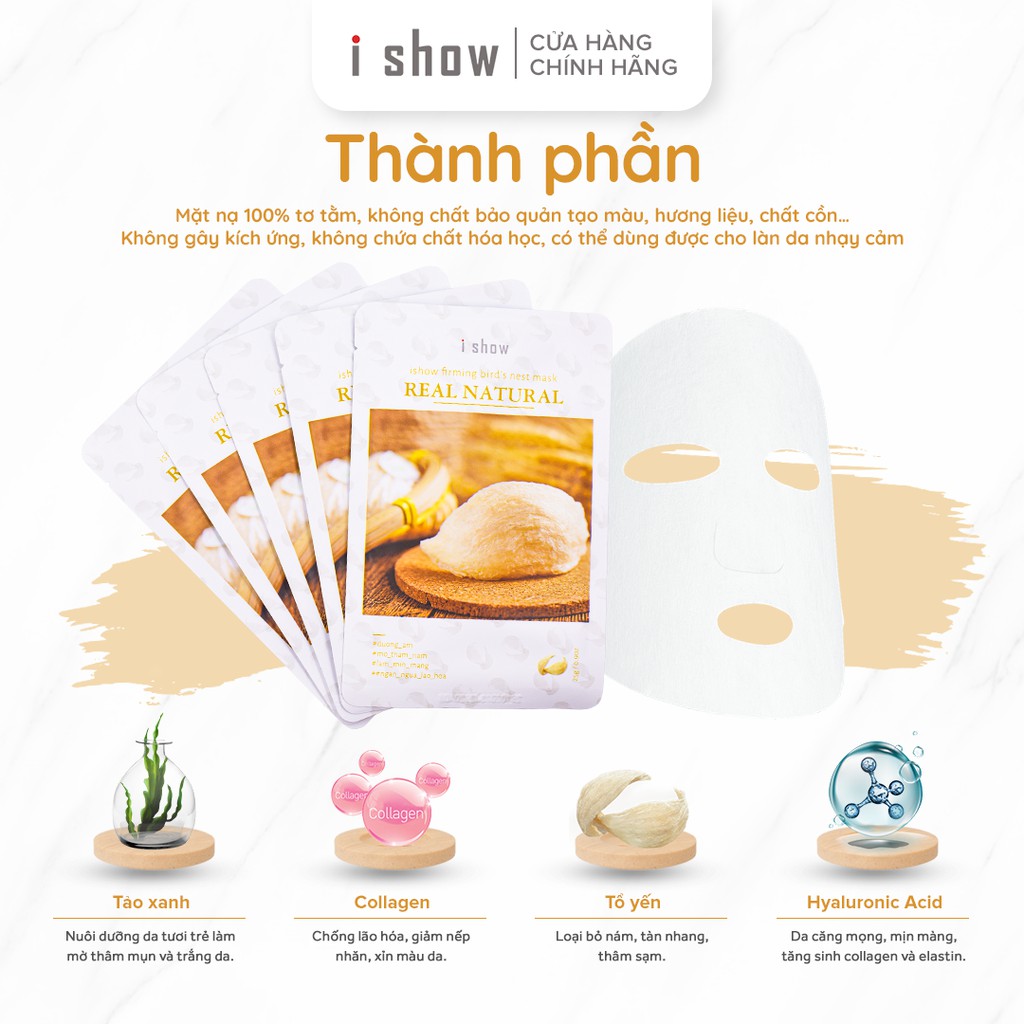 Mặt Nạ Tổ Yến Dưỡng Trắng Da, Ngăn Ngừa Lão Hóa ishow Firming Bird's Nest Mask | BigBuy360 - bigbuy360.vn