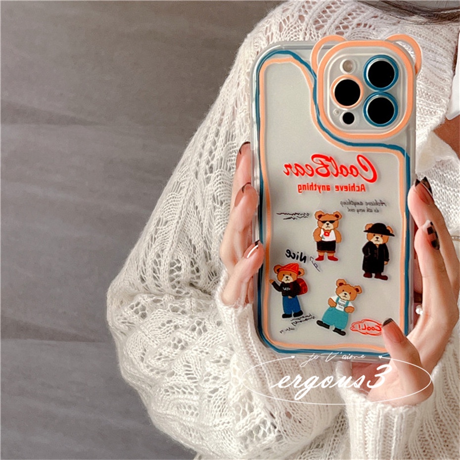 Ốp Điện Thoại Mềm Họa Tiết Gấu Hoạt Hình Dễ Thương Cho iPhone 14 13 12 11 Pro Max SE2020 X XR Xs Max 7 8 6 6s Plus