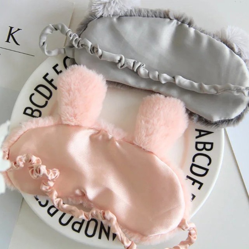 Mặt Nạ Che Mắt Khi Ngủ Hình Chú Thỏ Bằng Lông Nhung Mềm Mại Dễ Thương Xinh Xắn