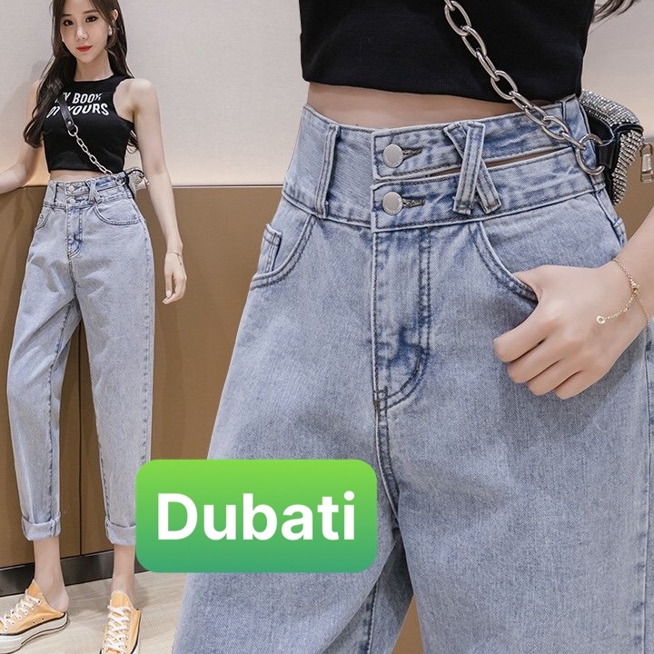 QUẦN JEAN BAGGY NỮ CHẤT BÒ CO GIÃN 2 CÚC LƯNG CAO NÂNG MÔNG BẢN TO KIỂU CHÉO- DB 287- DUBATI FASHION
