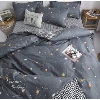 BỘ CHĂN GA GỐI COTON POLY MẪU VŨ TRỤ SIÊU DỄ THƯƠNG DRAP GIƯỜNG