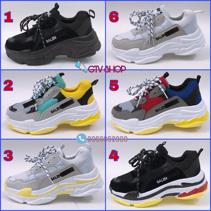 [FULL BOX+TẶNG LỌ TẨY TRẮNG] Giày thể thao sneaker Ulzzang Triple s size 36-43.      .