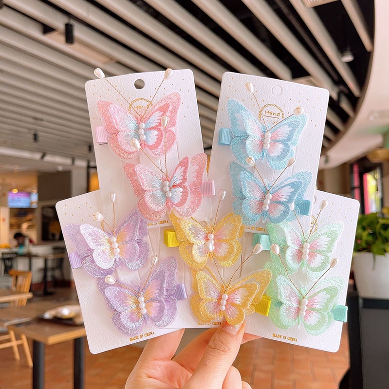 Kẹp tóc đôi nơ phụ kiện tóc dễ thương dành cho bé gái