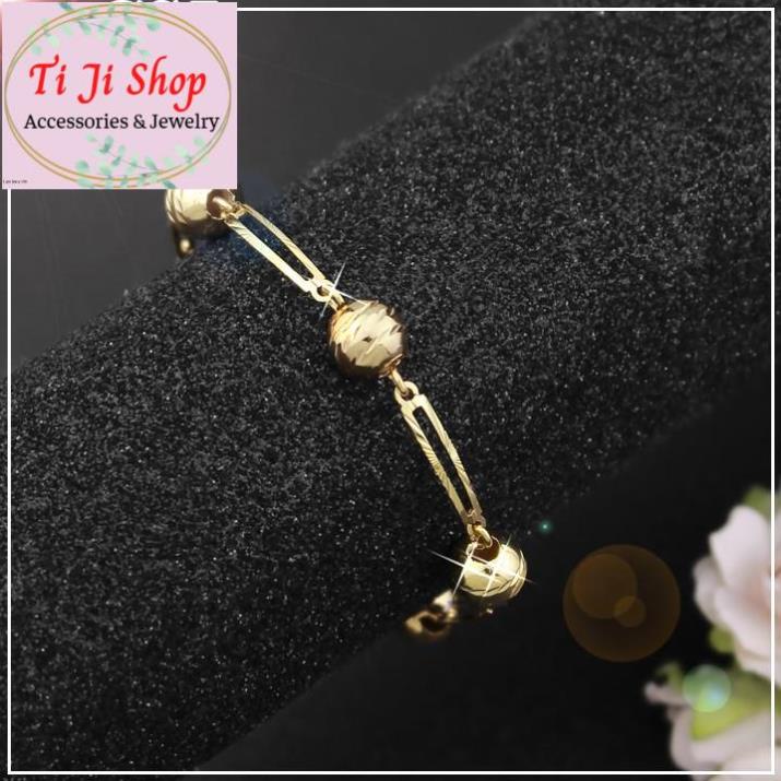 LẮC TAY NỮ BI INOX MẠ VÀNG CHẠM MÁY CÁCH ĐIỆU - siêu đẹp,