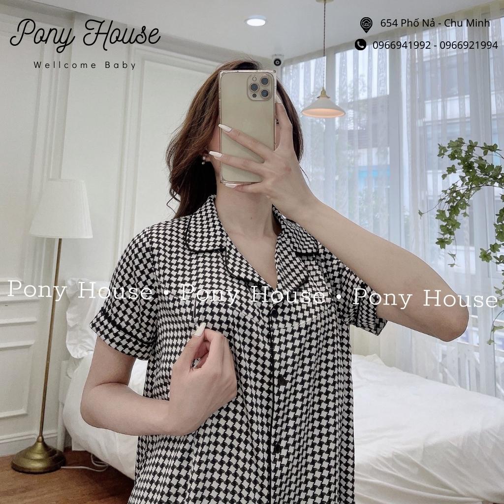 Bộ Pijama Ngố Bầu và Sau Sinh B2 MUM Lụa Mịn Cộc Tay 2 Chức Năng Có Khóa Cho Con Bú