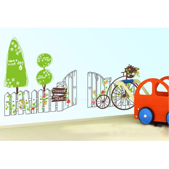 Decal trang trí Cổng hàng rào Cổ tích