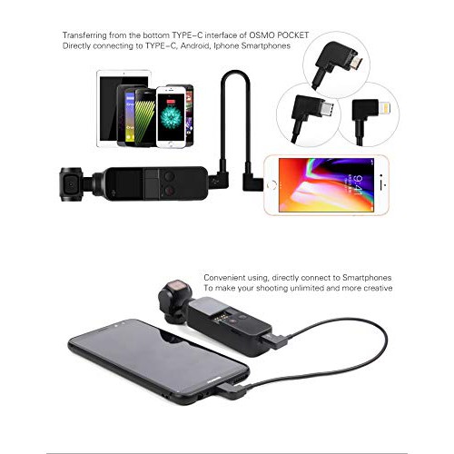 Dây Cáp Nối Dài Cho Dji Osmo Pocket Gimbal Camera / Mavic Air 2 Với Dây Cáp Otg Micro-Usb Type-C Ios Phone (11.8 Inch)