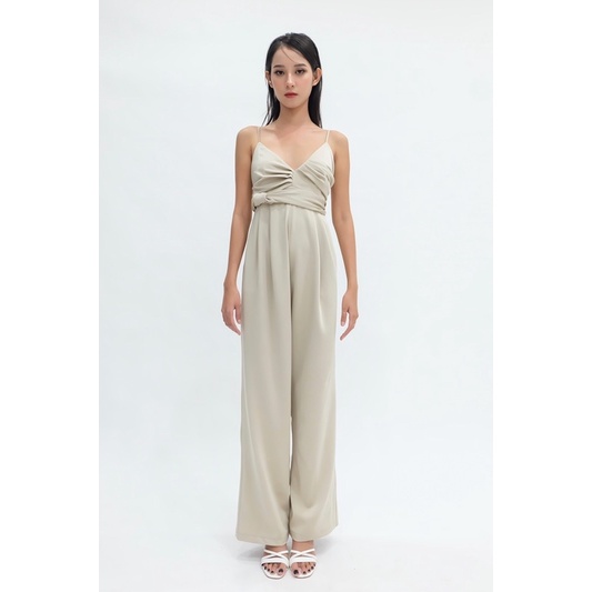 DELADE | Jumpsuit 2 dây hở lưng dáng dài ống rộng, thắt nơ quyến rũ | Flora Jumpsuit | BigBuy360 - bigbuy360.vn