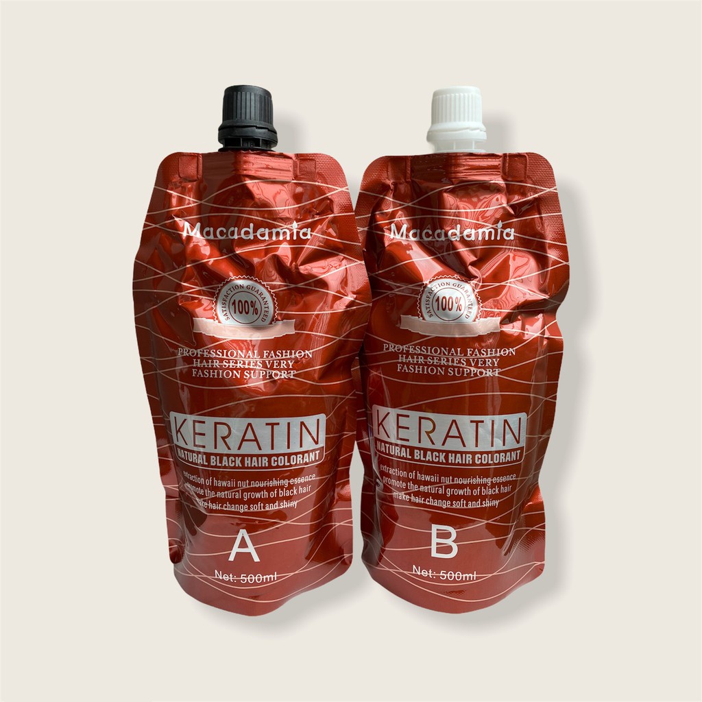 Nhuộm đen KERATIN tự nhiên từ tinh chất từ trái Macadamia chuyên gia phủ tóc bạc SALON CT38