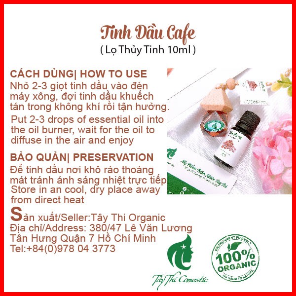 Tinh Dầu Cà Phê Nguyên Chất Tây Thi Lọ Thủy Tinh 10ml