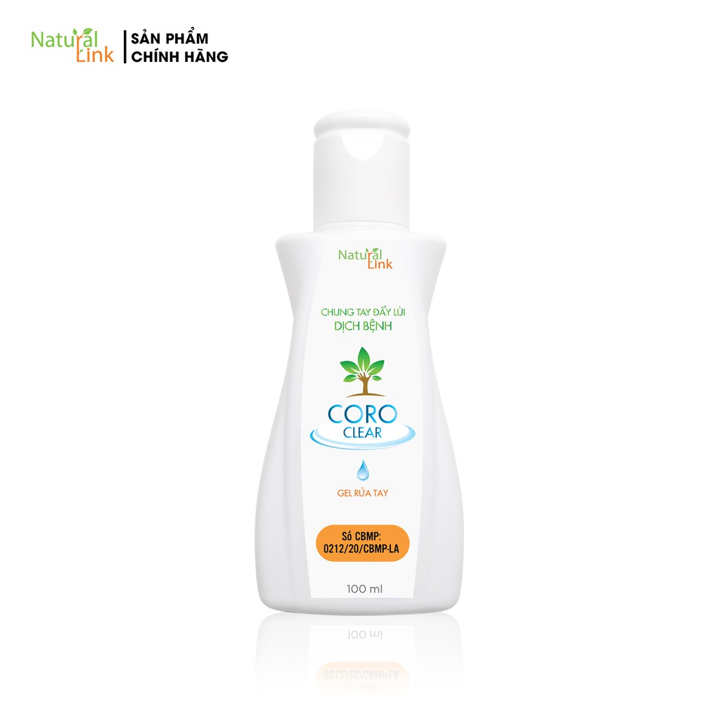 Gel rửa tay khô cao cấp CORO CLEAR - Đạt tiêu chuẩn GMP-WHO ( TRẮNG) Chai 100 ml