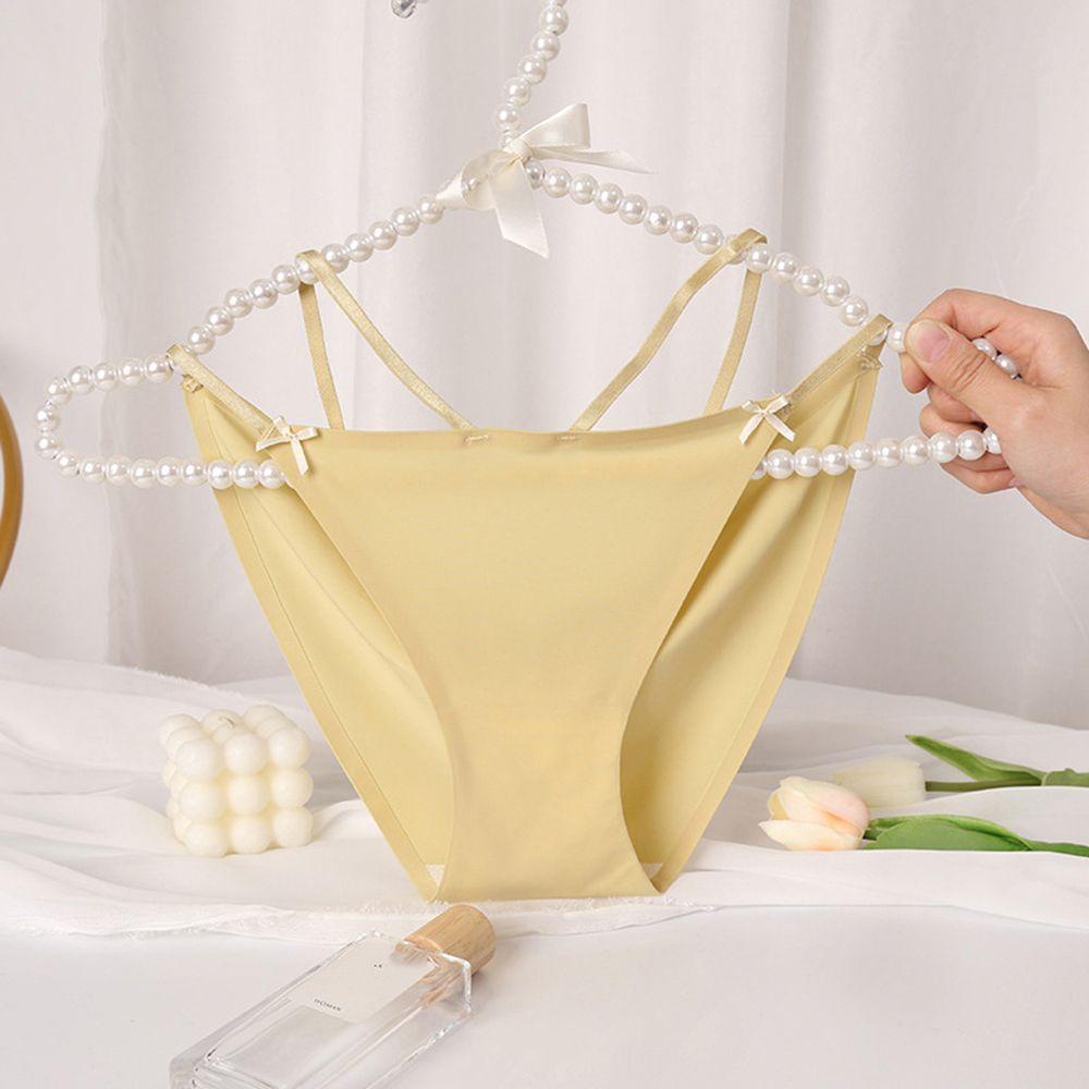 OCEANMAP Quần Lót Lụa Lưng Thấp Màu Trơn Dễ Thương Cho Nữ