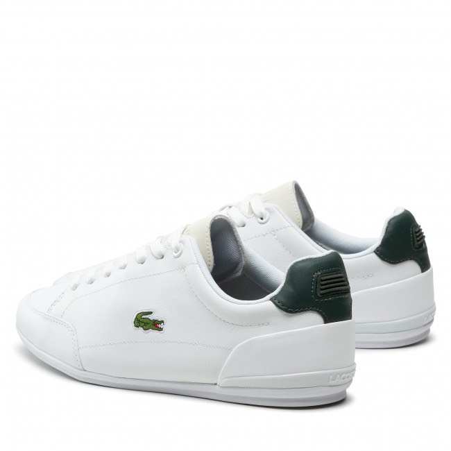 Giày sneakers trắng Lacoste nam chính hãng, giày da thật nam cá sấu màu trắng - Size 42