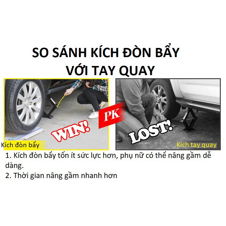 Bộ kích thay lốp 2 tấn và 3 tấn có đòn bẩy nâng gầm dễ dàng model 2021