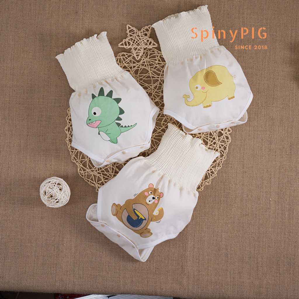 Quần lót, quần mặc ngoài bỉm cho bé 0-6 tuổi cạp cao 100% cotton hữu cơ tự nhiên không chất tẩy nhuộm