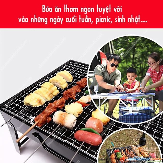 BẾP NƯỚNG THAN HOA HÌNH VUÔNG CAO CẤP NGOÀI TRỜI KHÔNG KHÓI CÓ THỂ GẤP GỌN