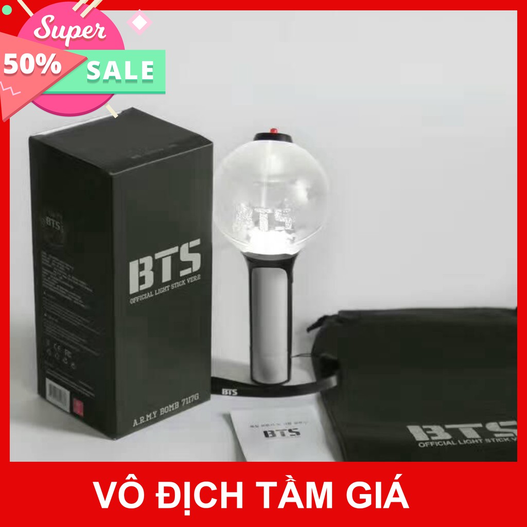 Chuyendokpop (2 phân loại Unoff) Bomb bts ver 2 đèn phát sáng lightstick bts CẢM ƠN ĐÃ TIN TƯỞNG ỦNG HỘ