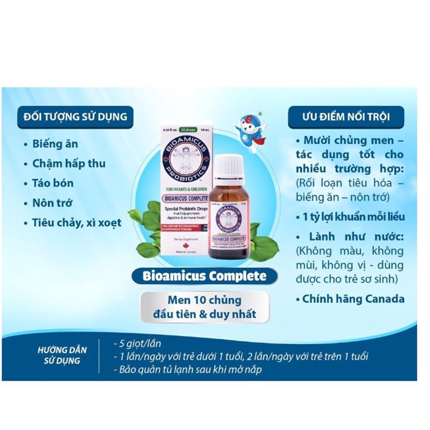 Men vi sinh BioAmicus Complete hỗ trợ rối loạn tiêu hóa 10ml - Cvspharmacy