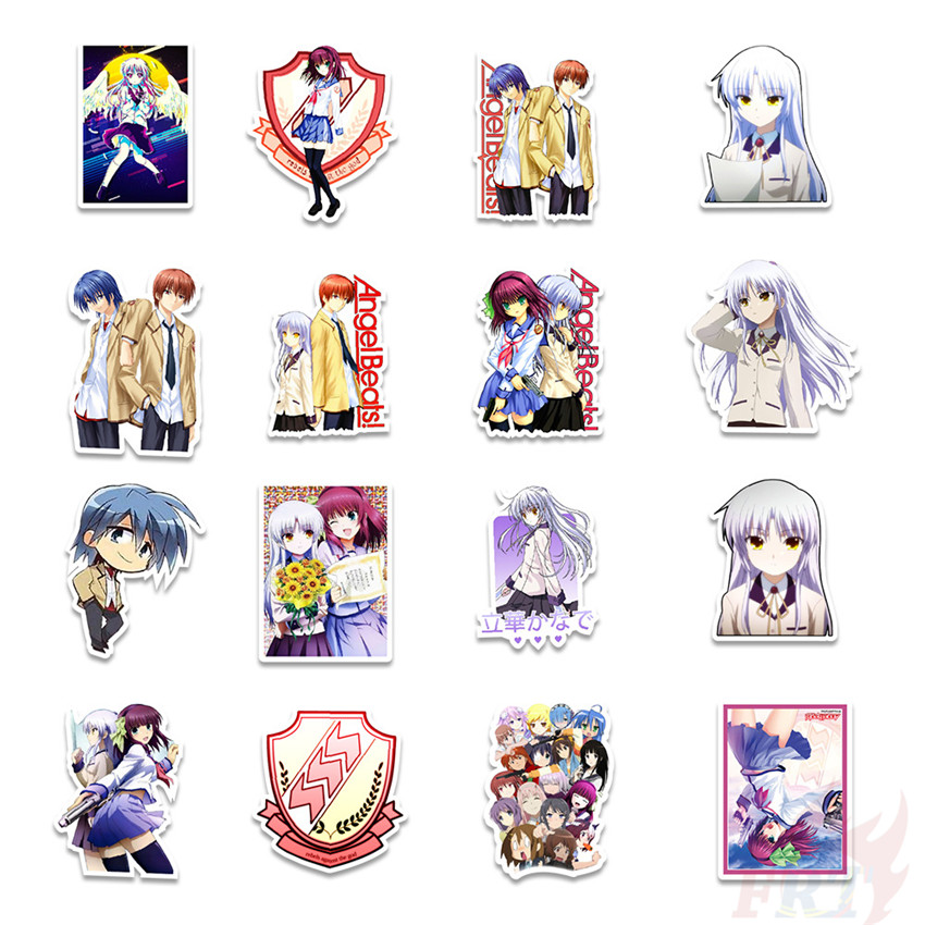Set 50 nhãn dán họa tiết hoạt hình Angel Beats xinh xắn
