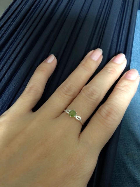 Nhẫn bạc đá chủ tourmaline