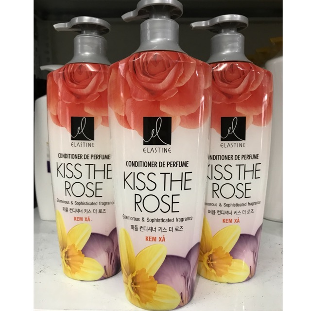Kem xả nước hoa Elastine Kiss The Rose óng mượt chắc khoẻ 600ml