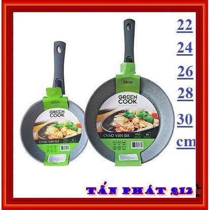 [ĐỦ SIZE] Chảo đá sâu lòng đáy từ green cook (màu xám) CÓ HÌNH THẬT