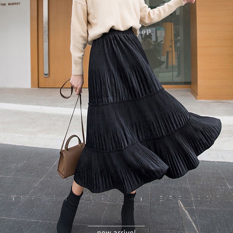 Chân Váy Ren Lưới Xếp Ly Lưng Cao Phom Dài Mềm Mại Quyến Rũ | Smide Clothing