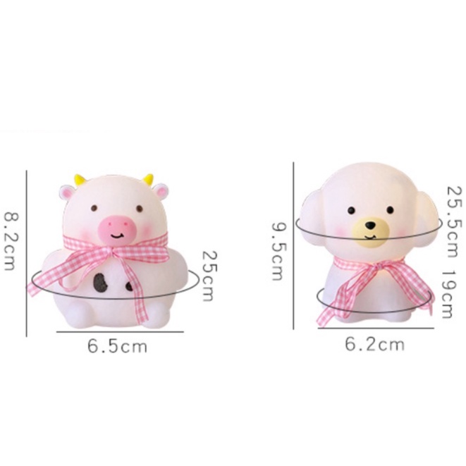 Đèn led thú cưng dễ thương hình bò sữa và cún trang trí phòng ngủ xinh giá rẻ