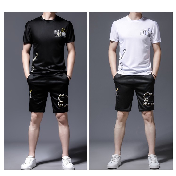Bộ thể thao nam vải thun co giãn thoáng mát hình con báo
