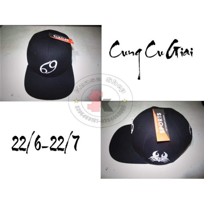 NÓN LƯỠI TRAI NÓN SNAP THÊU LOGO 12 CUNG HOÀNG ĐẠO