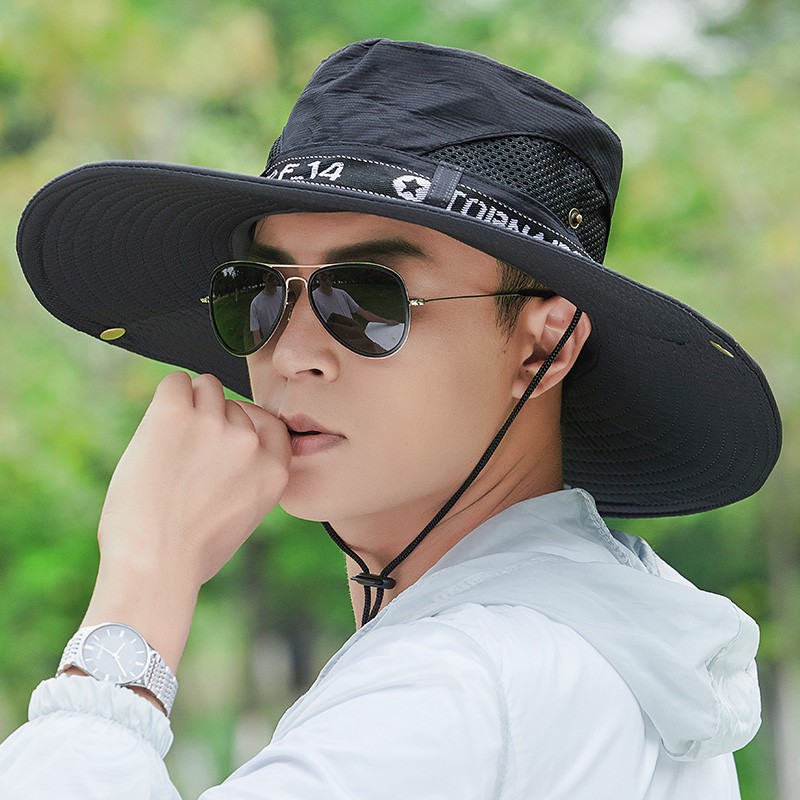 Nón Vành Rộng Thoáng Khí Thời Trang Mùa Hè Phong Cách Hàn Quốc Cho Nam