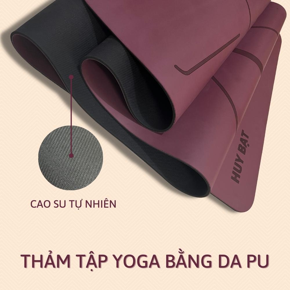 Thảm Cao Su Yoga Huy Bạt Chất Liệu Cao Su Thiên Nhiên Phủ Da Thấm Hút Mồ Hôi Chống Trượt Tặng Túi Chống Nước Và Chai Xịt